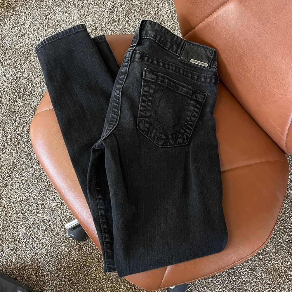 True Religion Black Washed Denim Jeans size 30